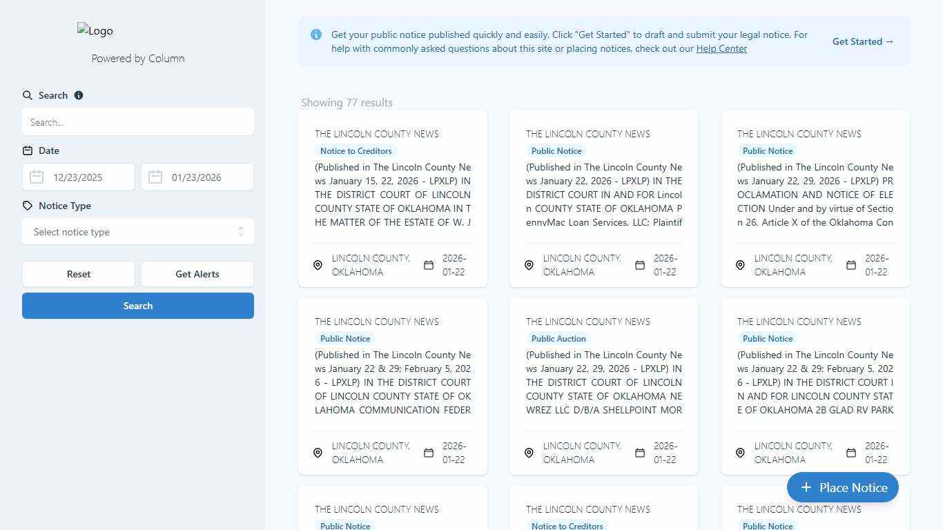 Public Notices The Lincoln County News